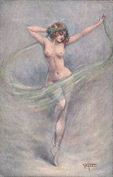 Nude Dancing Girl Postcard