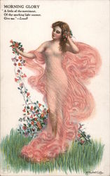 Morning Glory "A little of the merriment, Of thy sparkling Artist Signed Postcard Postcard Postcard