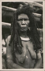 Nude African Woman in Dreadlocks Postcard