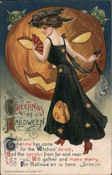 Greetings at Halloween Postcard