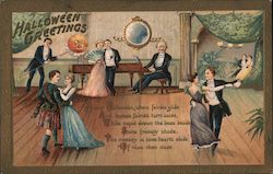 Couples Dancing on Halloween Postcard