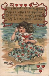 Woman listening to sea shell Postcard