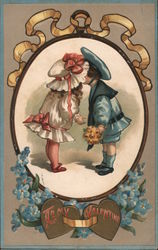 To My Valentine Boy and Girl Kissing Postcard