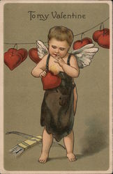 To my Valentine Cupid holding heart Postcard