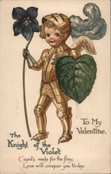 To My Valentine - Cupid Dressed in a Coat of Armor Postcard