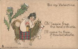 To My Valentine - An Angel on a Dog Postcard