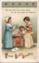 True Love's Greeting Women and children sending Valentine's Postcard