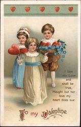 Children Delivering Hearts Postcard