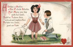 Mary and her lamb, Male on knees asking for her hand Postcard