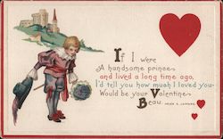 A Castle, a boy, and a heart If I were a handsome prince and lived a long time ago Postcard