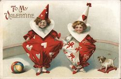 To My Valentine - Two Children and a Dog Postcard