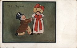 Man kneeling to propose to a woman Postcard