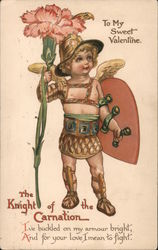 To my sweet Valentine The knight of the carnation Postcard