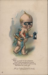 Kewpie in Mask with Bow and Gun, My Valentine Postcard