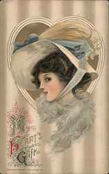 My Heart's Gift- Woman Wearing Hat in a Heart Women Postcard Postcard Postcard