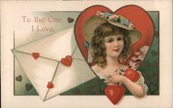 To the One I Love - A Woman in a heart Women Postcard Postcard Postcard