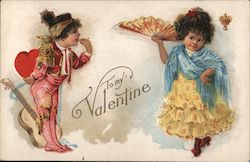 Children in fancy dresses: "To my Valentine" Postcard