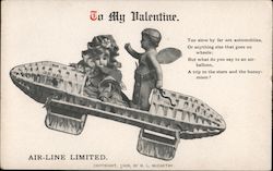 To my Valentine- Doll and cupid flying Postcard Postcard Postcard