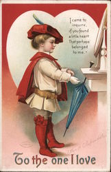 To the one I love, child with umbrella- I came to inquire, if you found a little heart Children Postcard Postcard Postcard