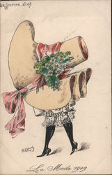 La Mode 1909: Large Hat with Flowers and Bow Hats Postcard Postcard Postcard