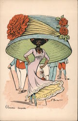 Black Woman in Oversized Hat Postcard