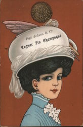 Woman Wearing Chamber Pot as Hat Hats Postcard Postcard Postcard