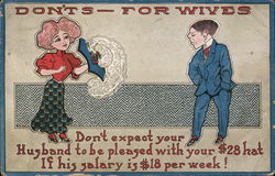 Don'ts - For Wives Hats Postcard Postcard Postcard