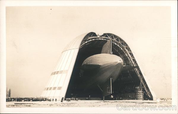 Blimp in Hanger, Moffett Field Mountain View, CA Postcard