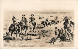 Cowboys and Indians "In the days of '49" Postcard