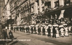 Admission Day Parade 1910 Postcard