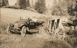 Automobile from 1912, Carriage from 1860 Auburn, CA Postcard Postcard Postcard