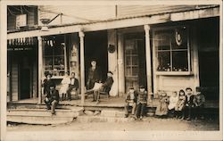 Adults and Children on Store Porch Dutch Flat, CA Postcard Postcard Postcard