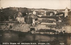 States Prison and American River Folsom, CA Postcard Postcard Postcard