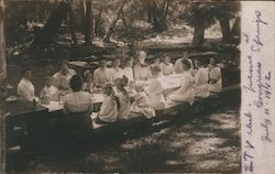 1912 Women Sitting at Picnic Table TV Club Congress Springs Postcard