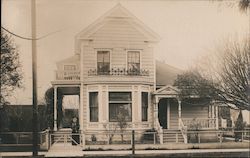 Woman Standing in Front of a Two Story House Campbell, CA Postcard Postcard Postcard