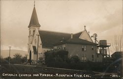 Catholic Church and Parson Mountain View, CA Postcard Postcard Postcard