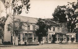 Rare View: The Outside Inn, American Flag Postcard