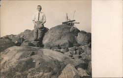 Man Standing on Mt. Campbell San Jose, CA Postcard Postcard Postcard