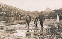 Cal/Stanford Football Game Three Men Walking Through Mud Berkeley, CA Postcard Postcard Postcard