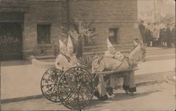 Parade: Three Clowns Pulled by a Mule Postcard