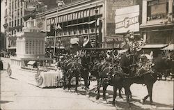 Horses Pulling a Parade Float Postcard