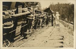 Train Wreck - Northwestern Pacific Railroad Camp Meeker, CA Postcard Postcard Postcard