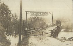 Closed Bridge, High Water on the Russian River Guerneville, CA Postcard Postcard Postcard