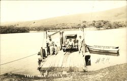 Ferry Near Town Postcard