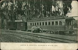 Car R.R. Station Duncans Mills, CA Postcard Postcard Postcard