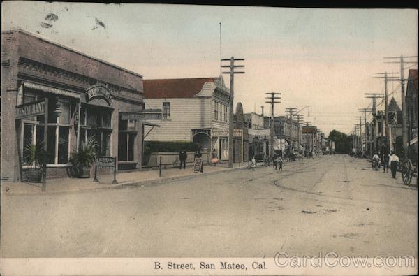 B. Street San Mateo, CA Postcard