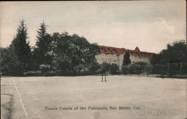 Tennis Courts of the Peninsula San Mateo CA Postcard