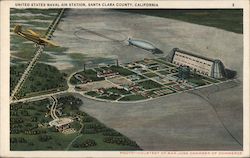 United States Naval Air Station Moffett Field Sunnyvale, CA Postcard Postcard Postcard