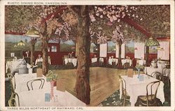 Rustic Dining Room, Canyon Inn. Three miles Northease of Hayward, Cal. California Postcard Postcard Postcard