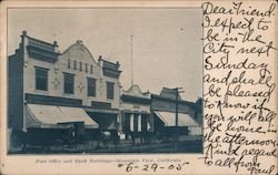 Post Office and Bank Buildings Postcard